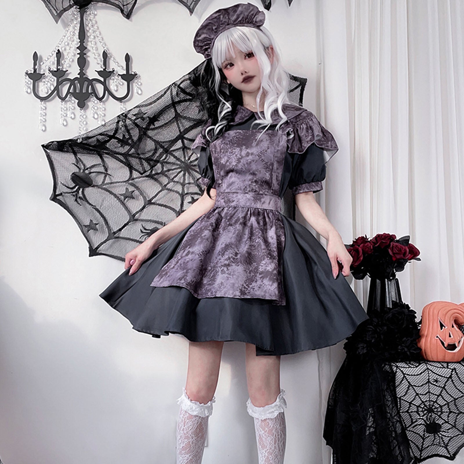 ダークメイド コスプレ 衣装 レディース ゴシック ハロウィン ワンピース M/L/XL