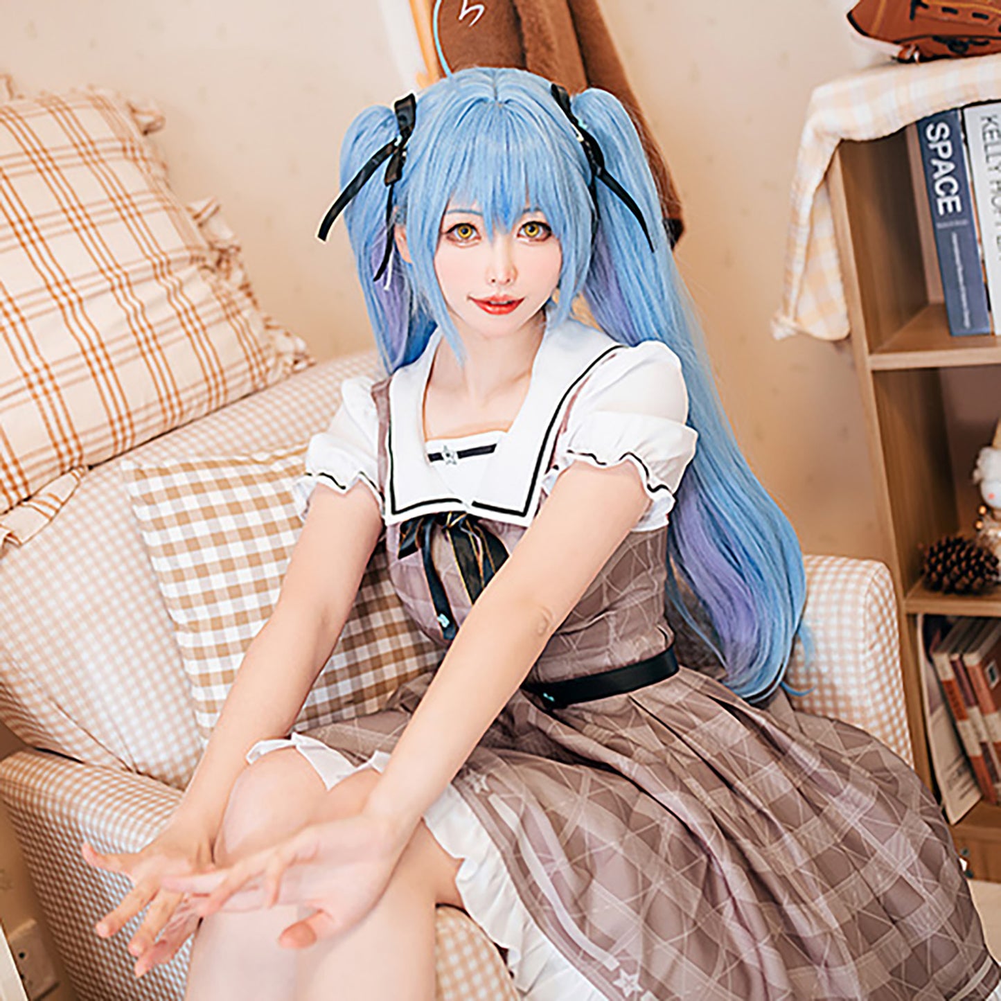 雪花ラミィ コスプレ ワンピース ハロウィン チェック ホロライブ