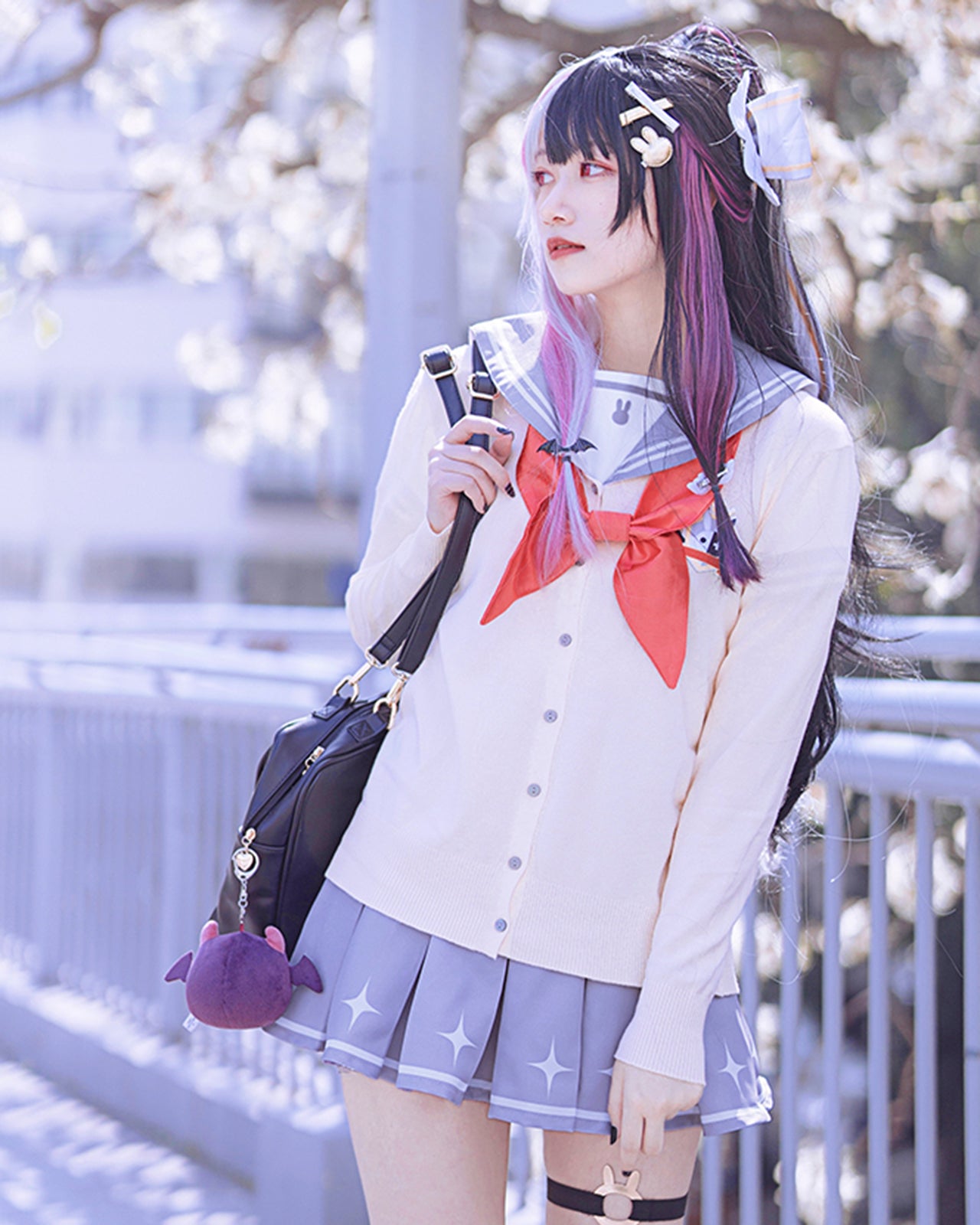 にじさんじ 夜見れな コスプレ 衣装 制服 セーラー服 カーディガンセット 学生服