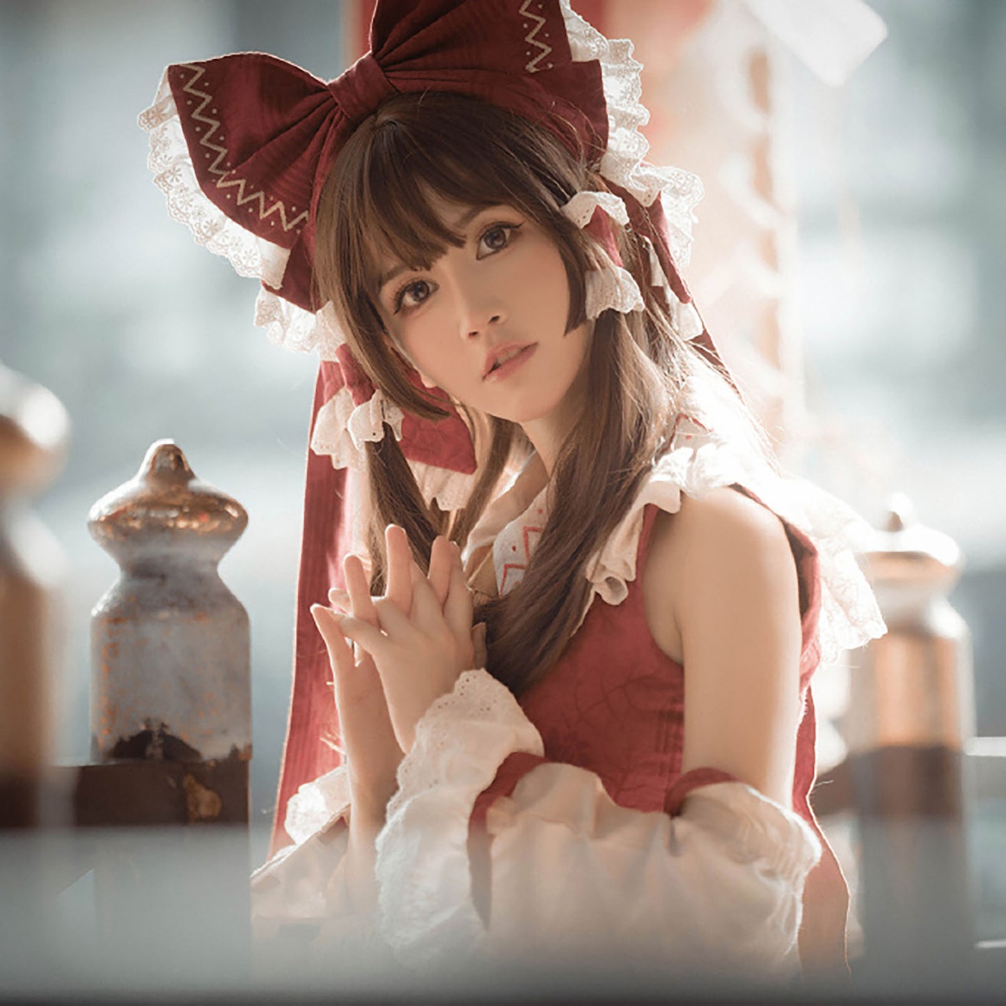 博麗霊夢 コスプレ アニメ ハロウィン レディース ロリータ 巫女