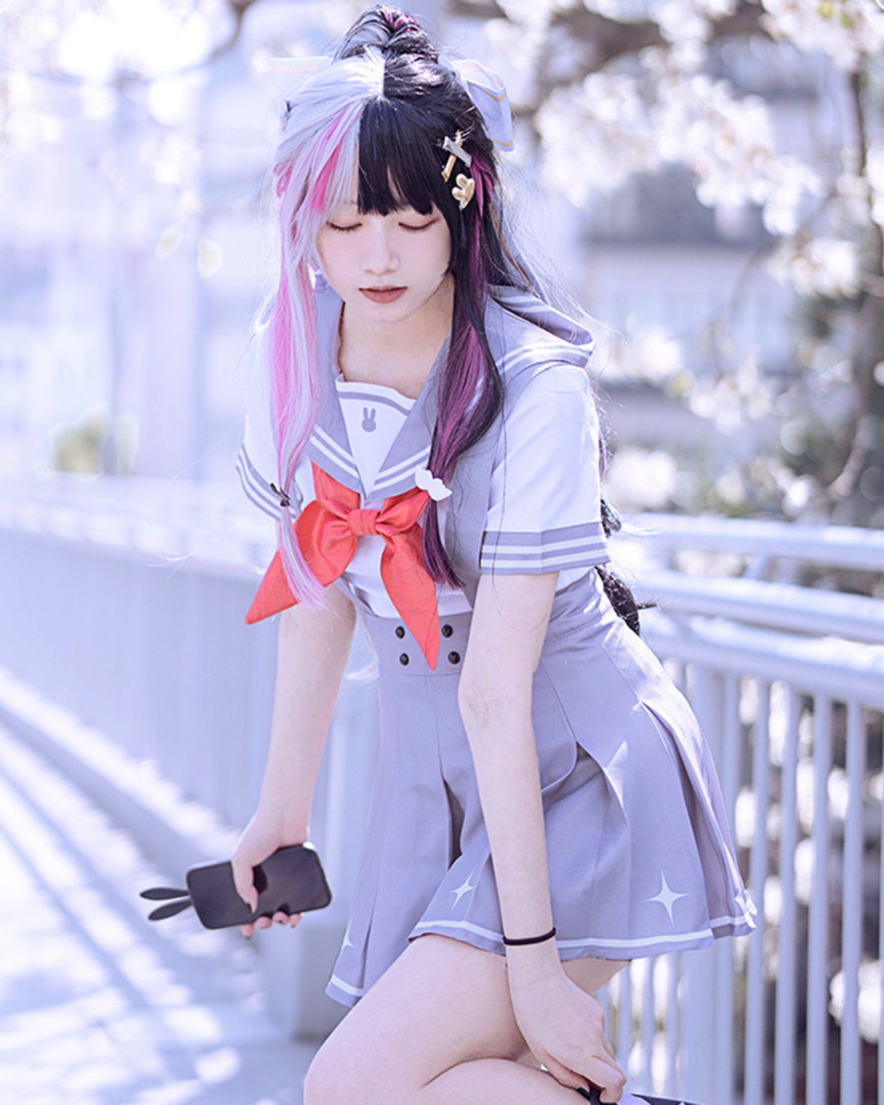 にじさんじ 夜見れな コスプレ 衣装 制服 セーラー服 カーディガンセット 学生服
