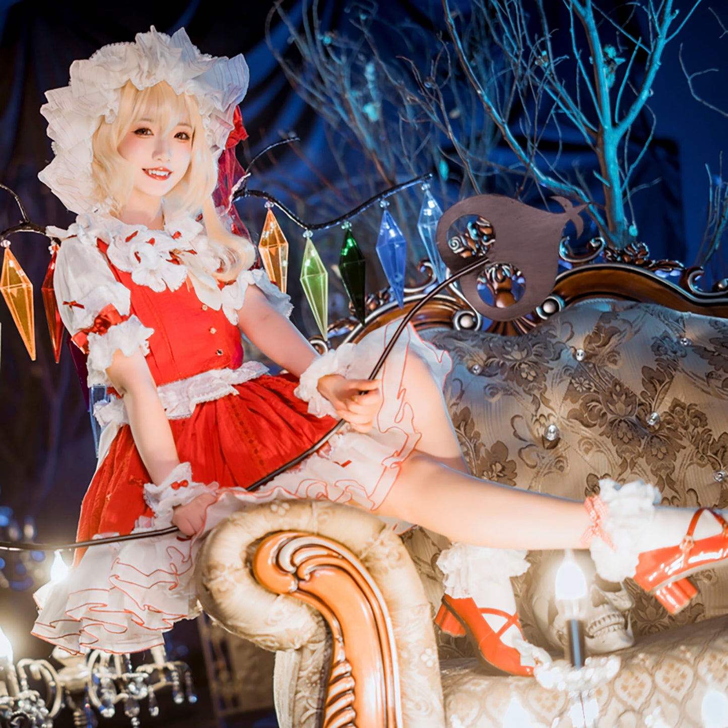 東方Project フランドール スカーレット コスプレ アニメ ハロウィン ロリータ 衣装 ワンピース