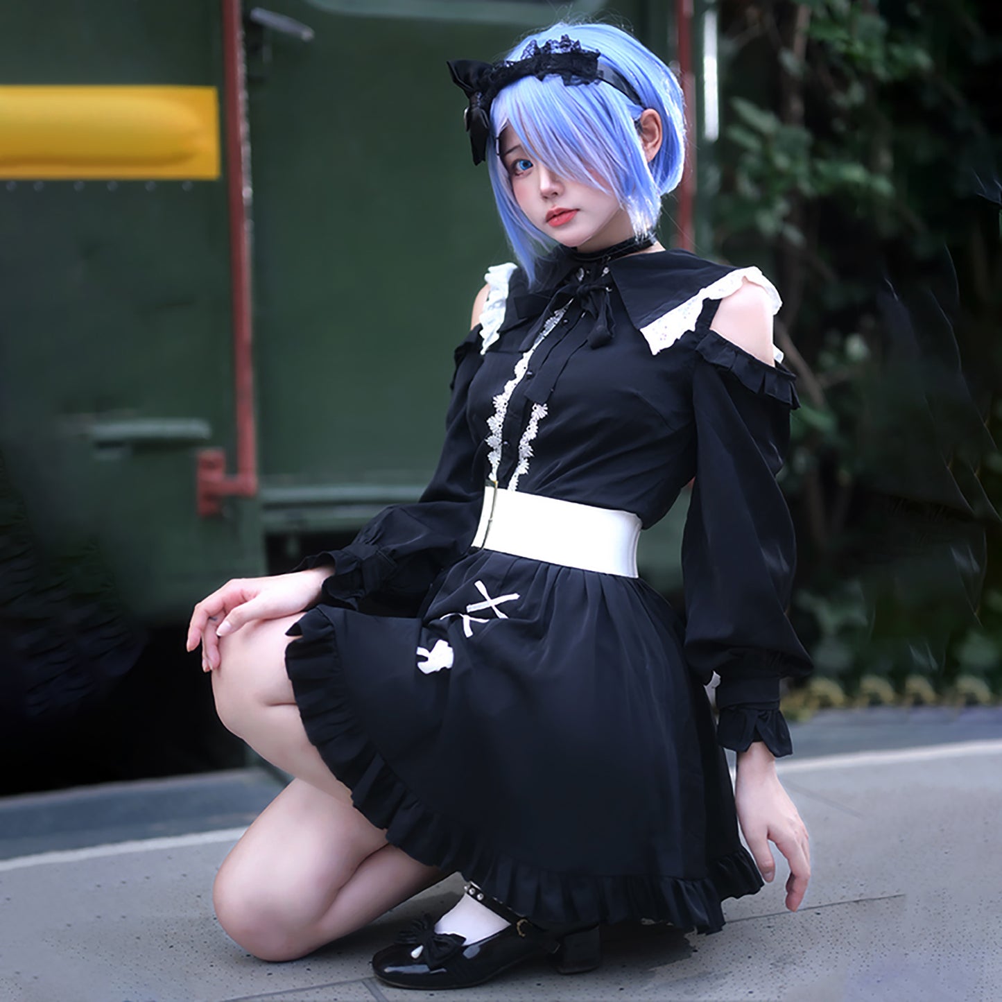 Re:ゼロから始める異世界生活 レム コスプレ ハロウィン アニメ 地雷系 メイド 服 コスプレ 衣装