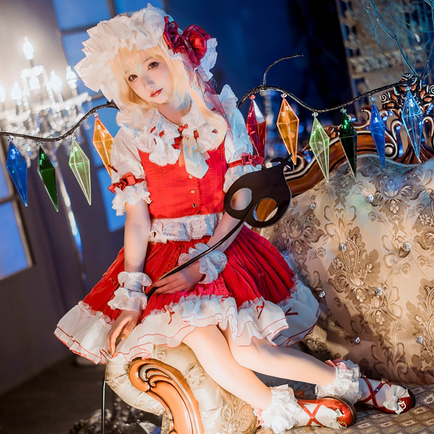 東方Project フランドール スカーレット コスプレ アニメ ハロウィン ロリータ 衣装 ワンピース