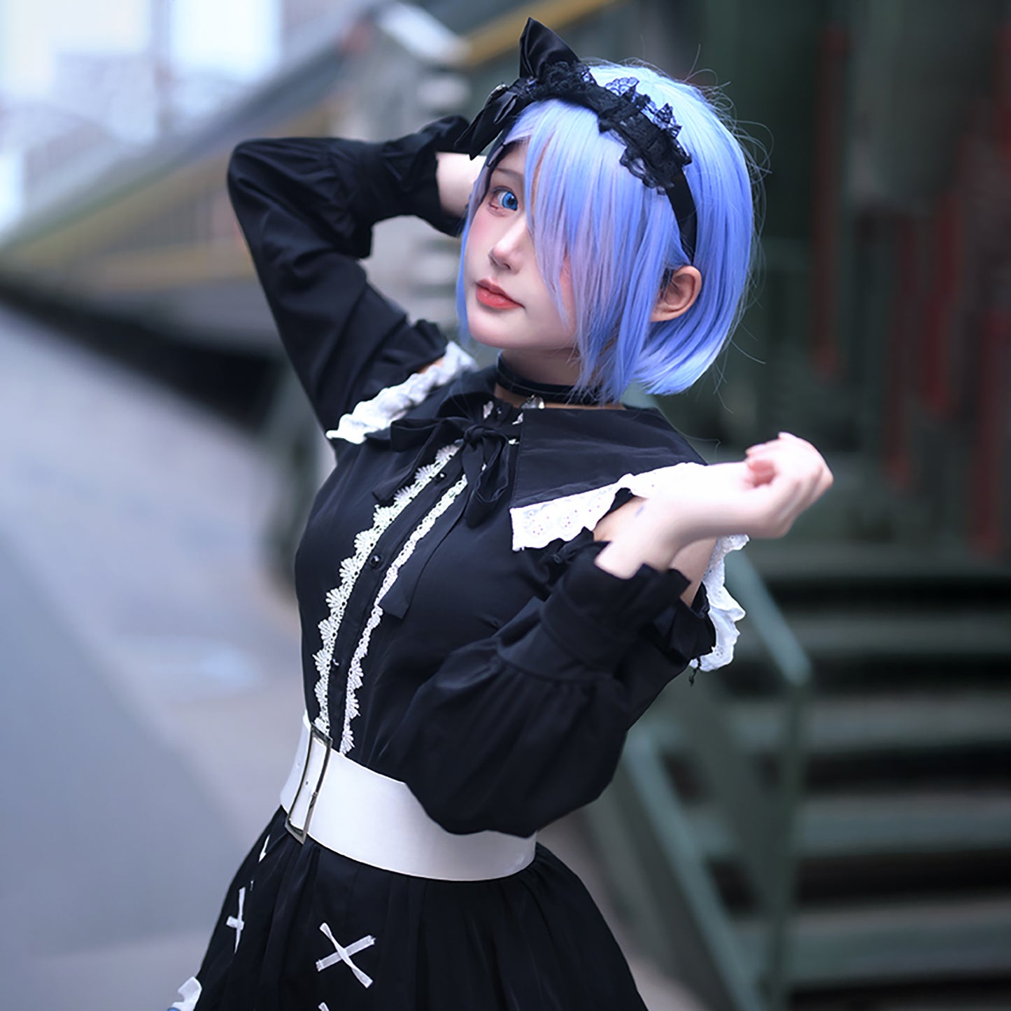 Re:ゼロから始める異世界生活 レム コスプレ ハロウィン アニメ 地雷系 メイド 服 コスプレ 衣装