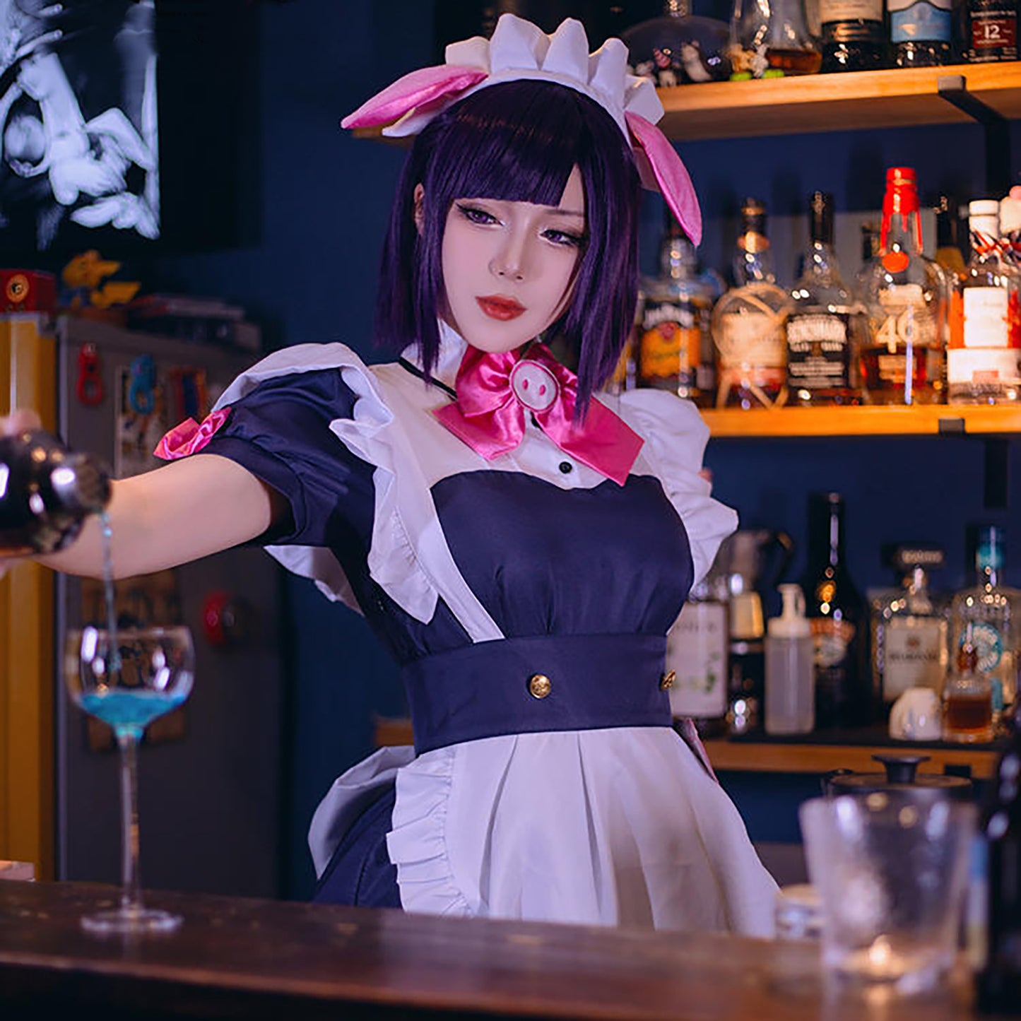 アキバ冥途戦争 万年嵐子 コスプレ アニメ ハロウィン メイド服
