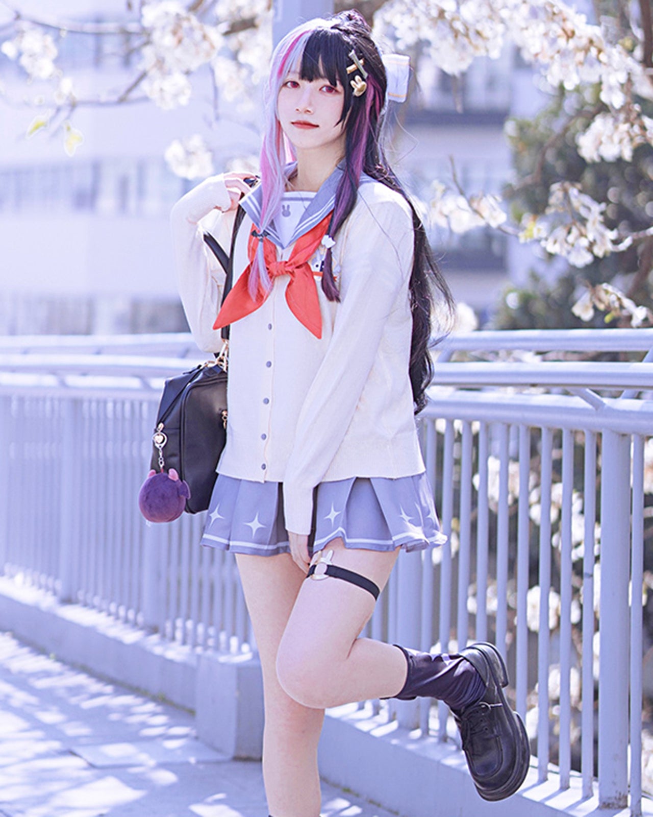 にじさんじ 夜見れな コスプレ 衣装 制服 セーラー服 カーディガンセット 学生服