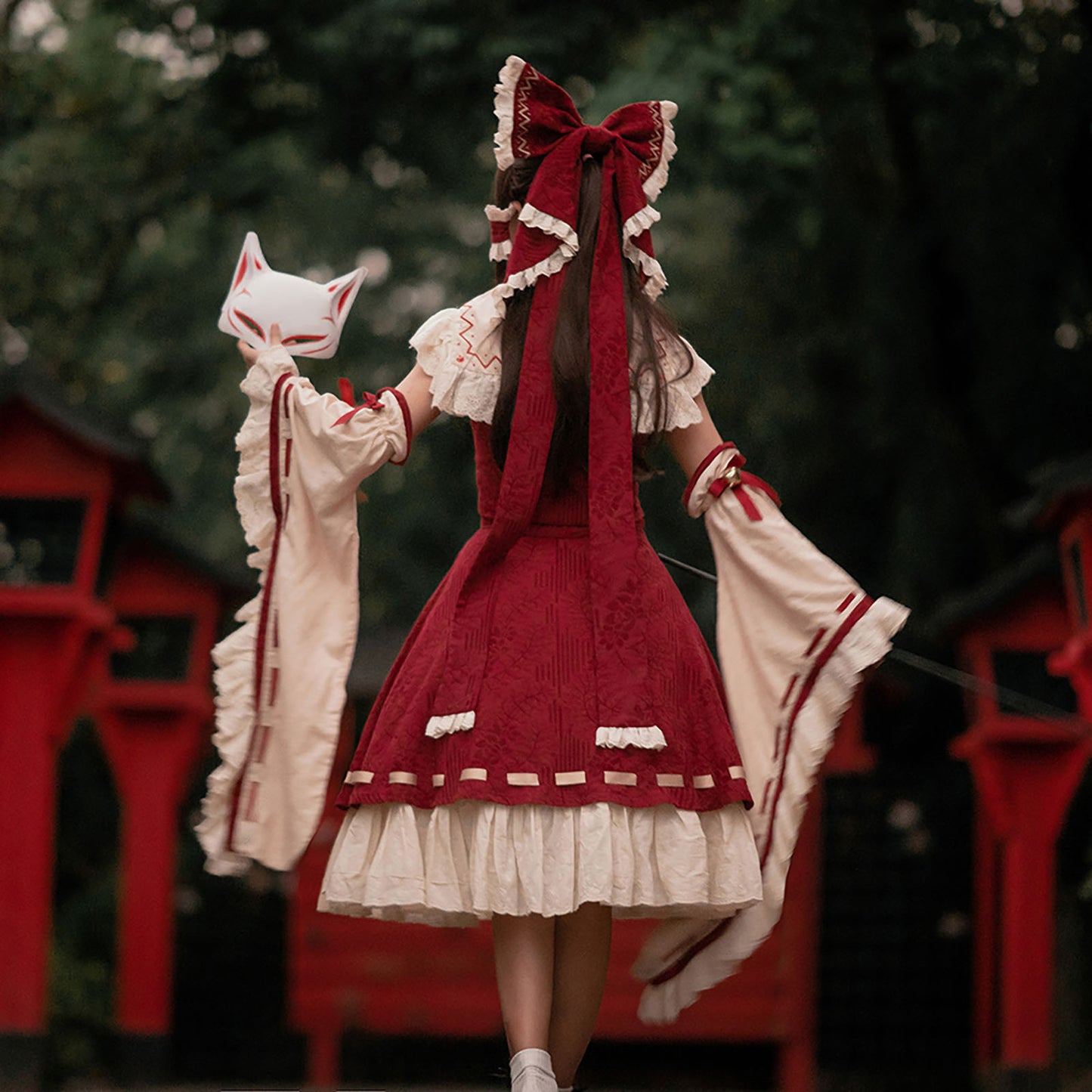 博麗霊夢 コスプレ アニメ ハロウィン レディース ロリータ 巫女