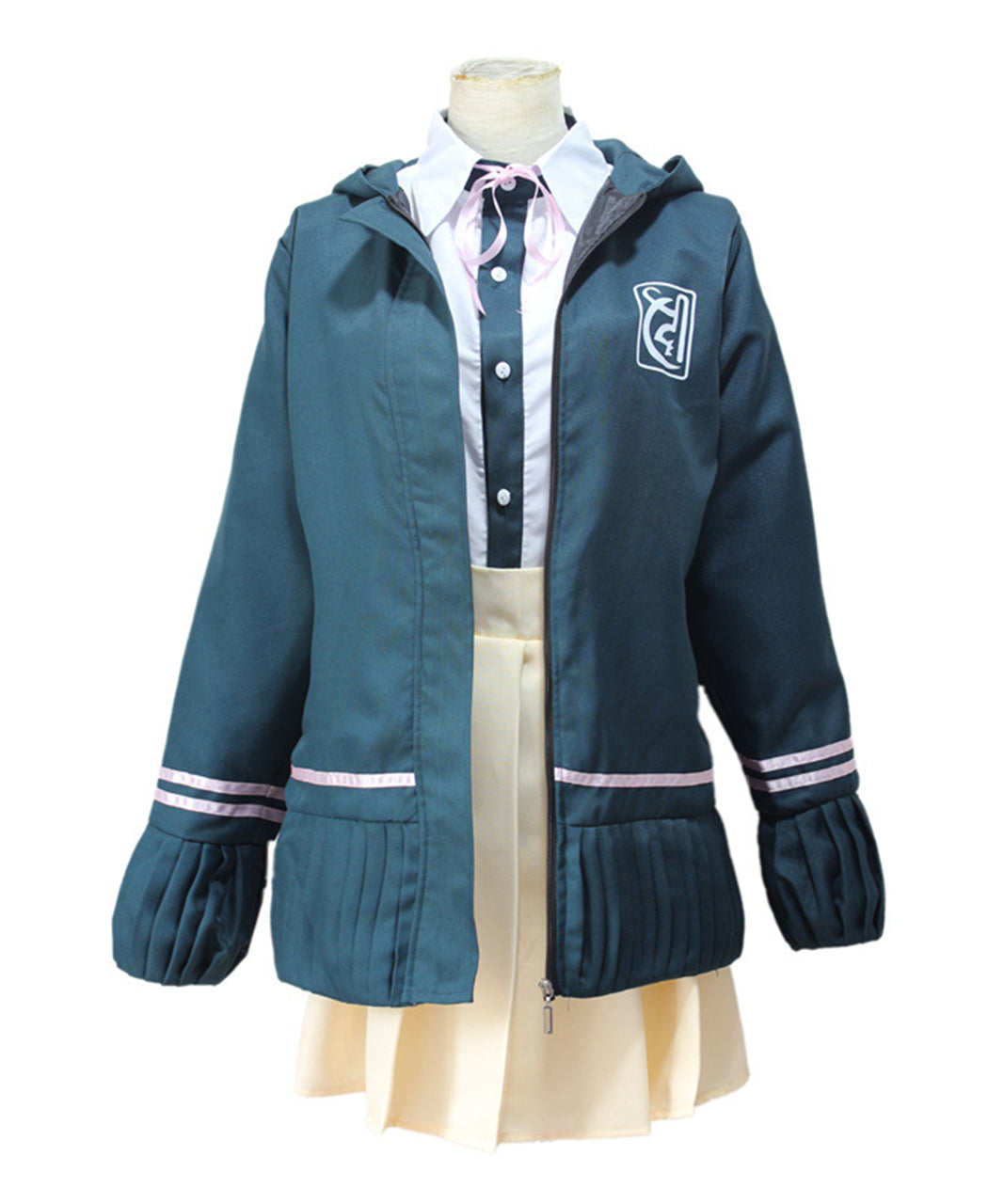 ウィッグ付き スーパーダンガンロンパ 七海千秋 風 制服 コスプレ 衣装 コスチューム レディース