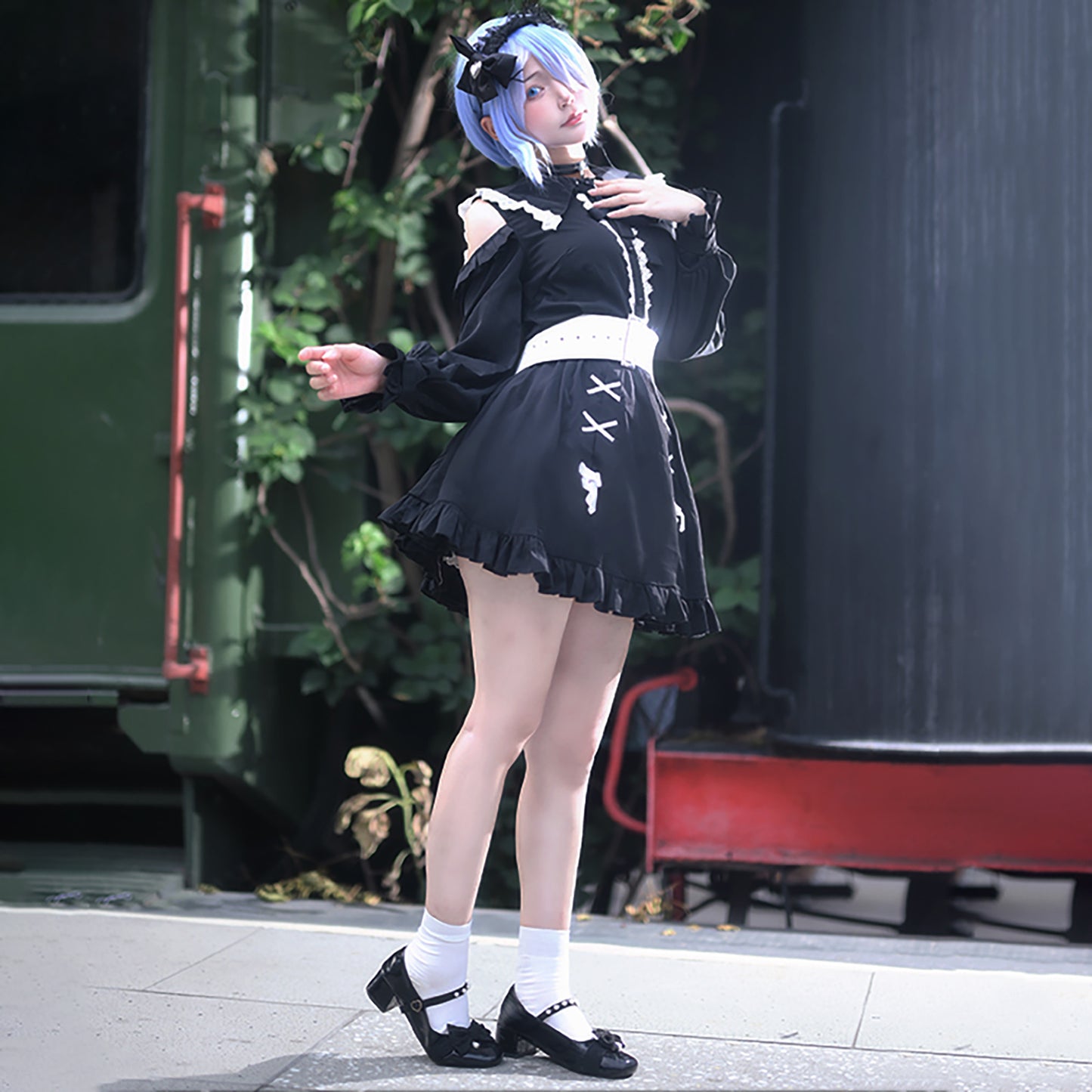 Re:ゼロから始める異世界生活 レム コスプレ ハロウィン アニメ 地雷系 メイド 服 コスプレ 衣装