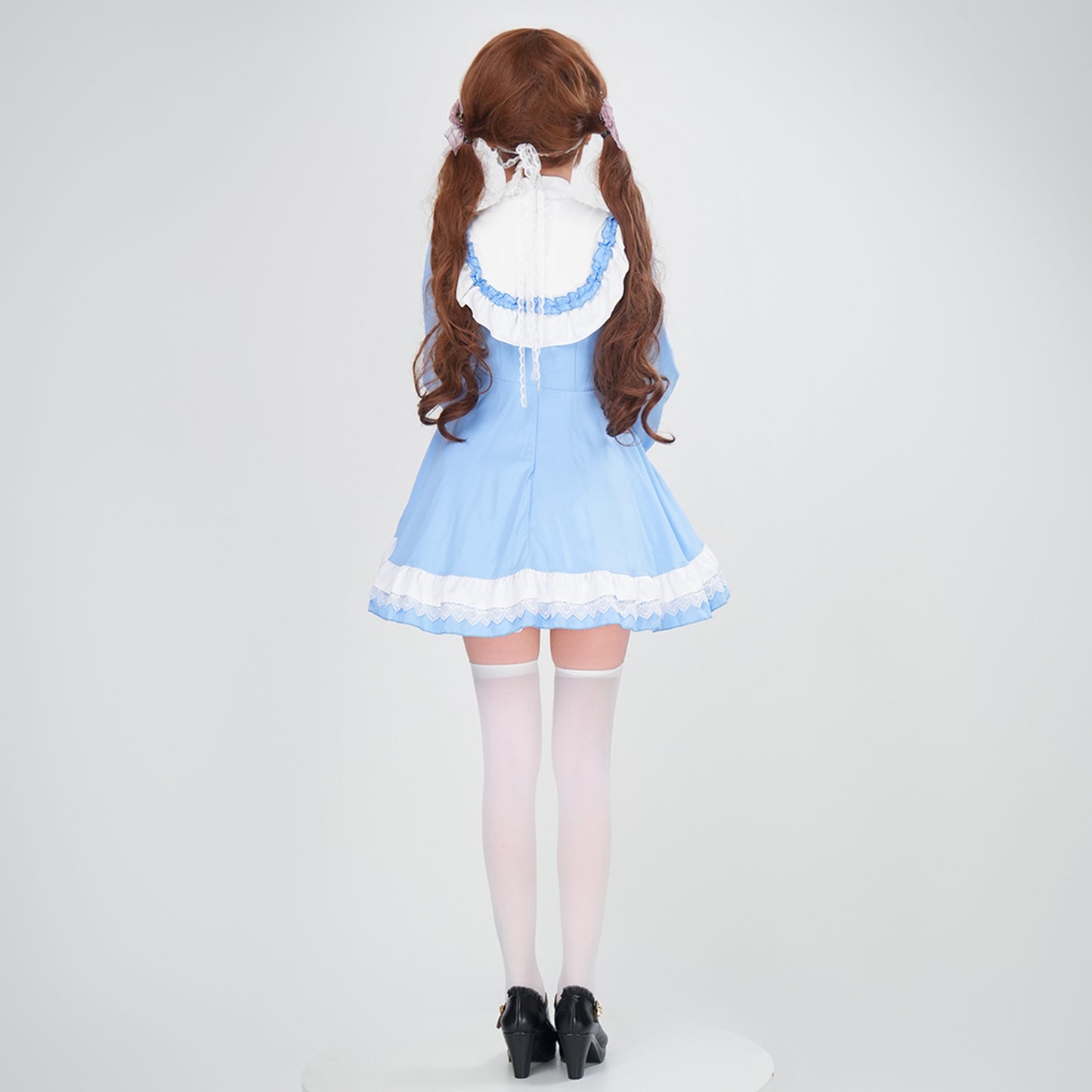 ハロウィン コスプレ 仮装 レディース シスター 眼帯 メイド 黒 水色