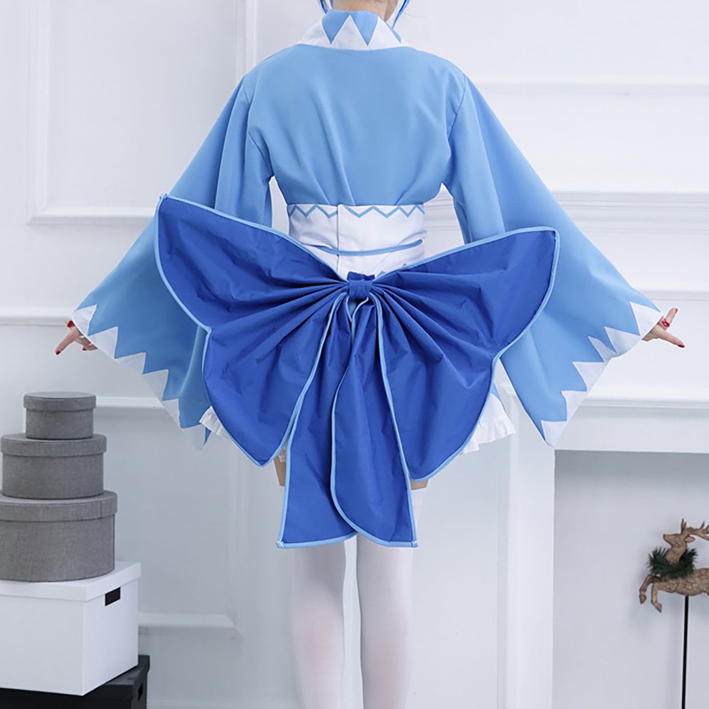 東方project 東方紅魔郷 チルノ 風 コスプレ 衣装 ウィッグ付き★ 仮装 コスチューム