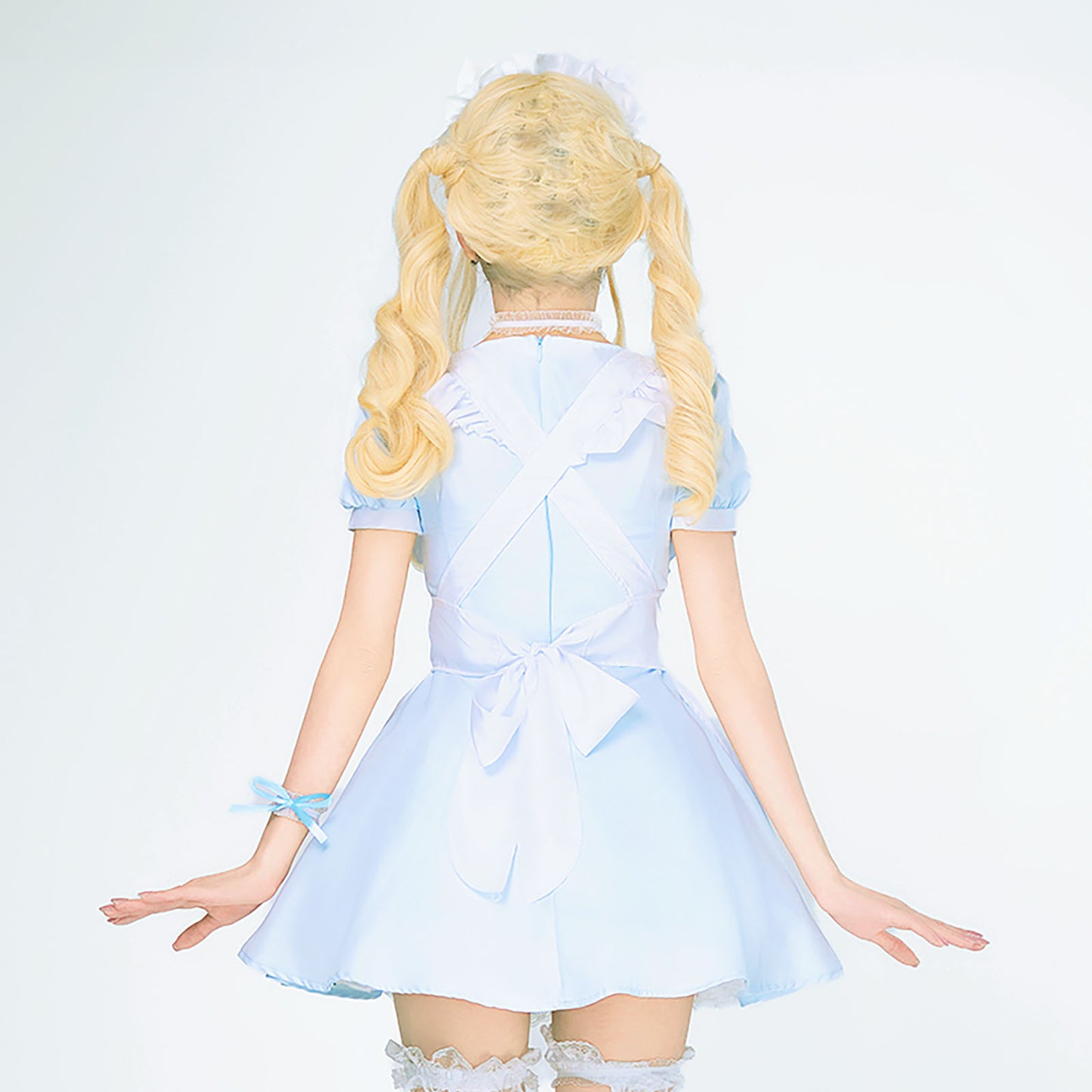 ハロウィン コスプレ 仮装 レディース ロリータ メイド 半袖 水色