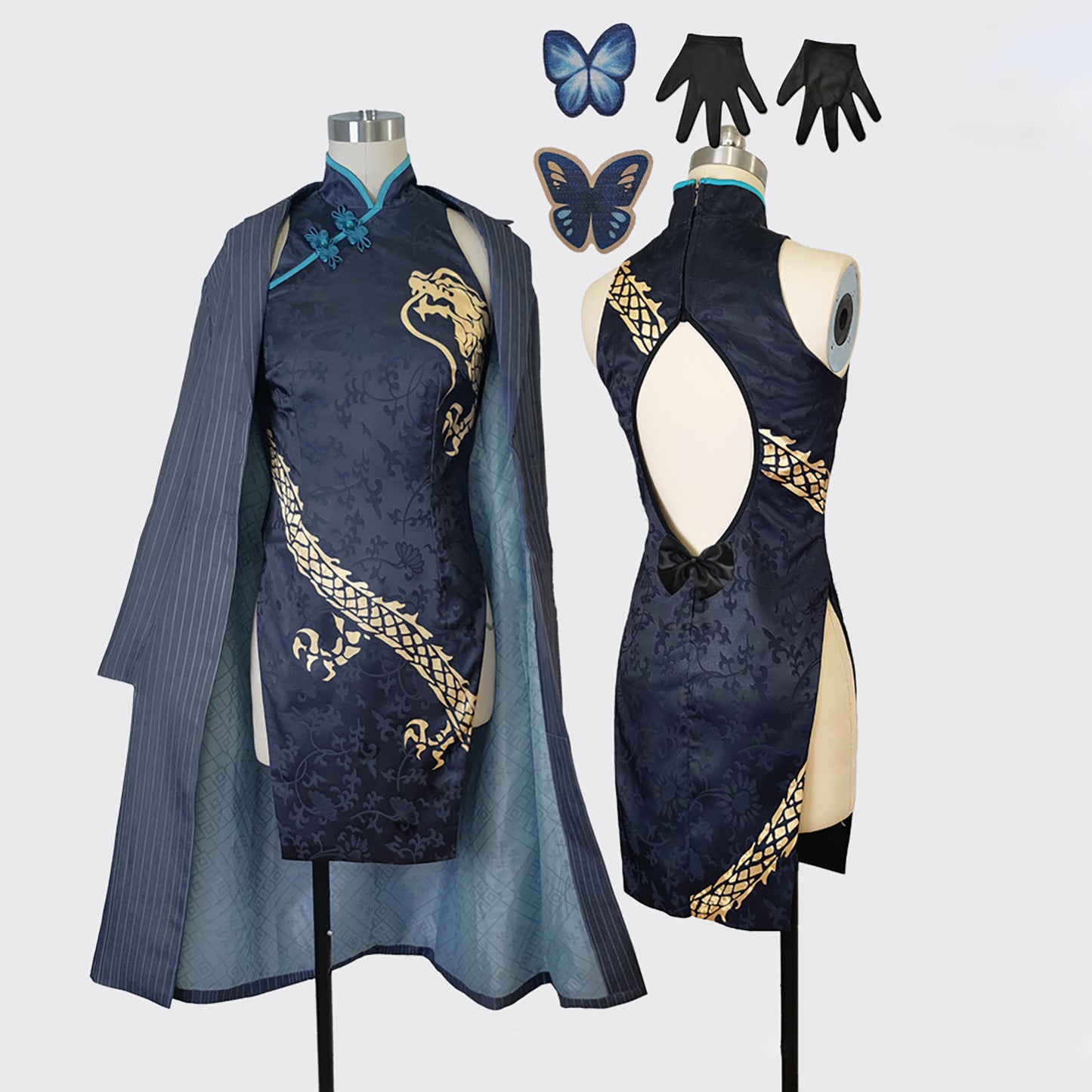 ブルーアーカイブ 竜華キサキ コスプレ衣装セット チャイナドレス ロングジャケット コスチューム