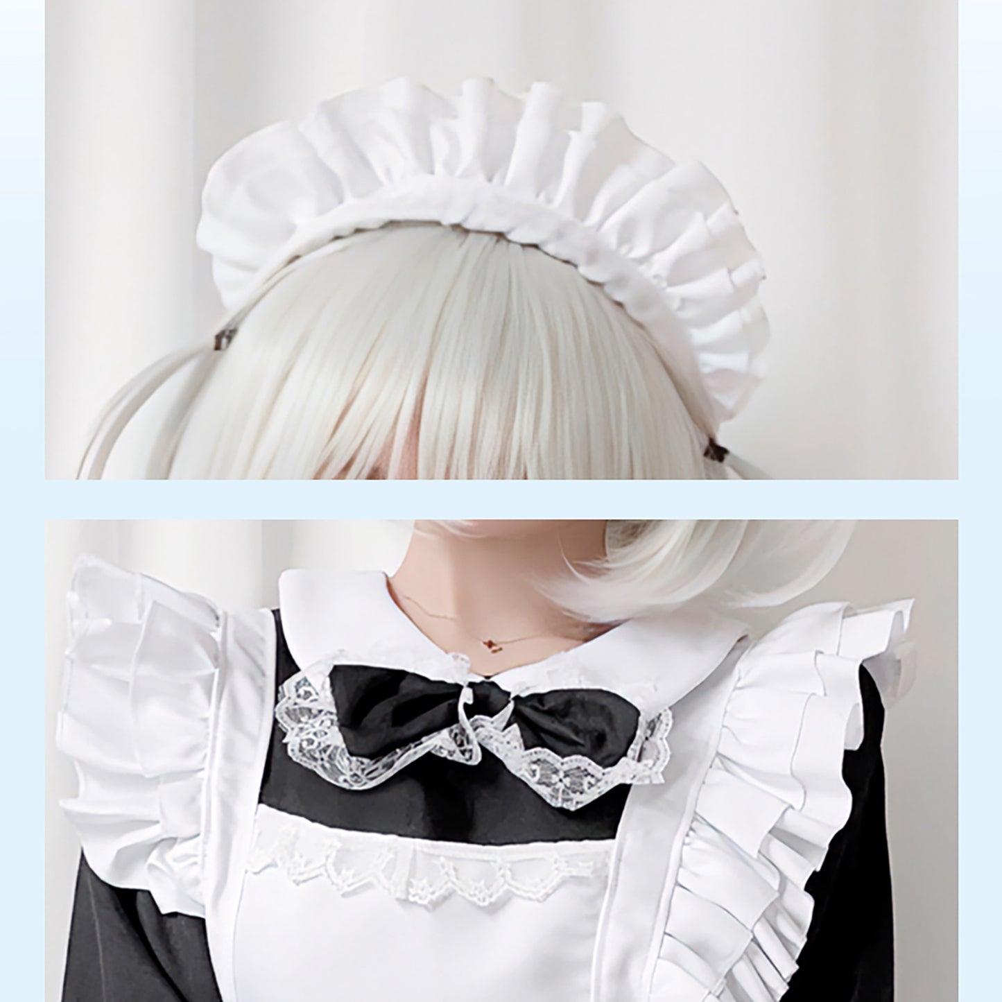 メイド服 コスプレ 仮装 長袖 ワンピース ミニ丈 ブラック ハロウィン