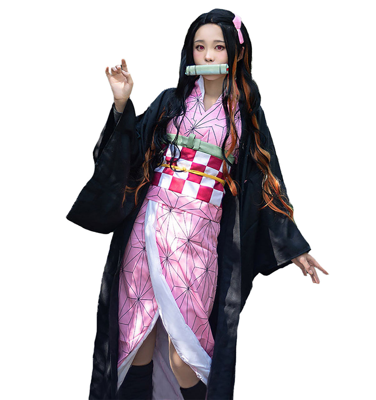 ウィッグ付 鬼滅の刃 竈門 禰豆子 鬼殺隊 和服 8点セット
