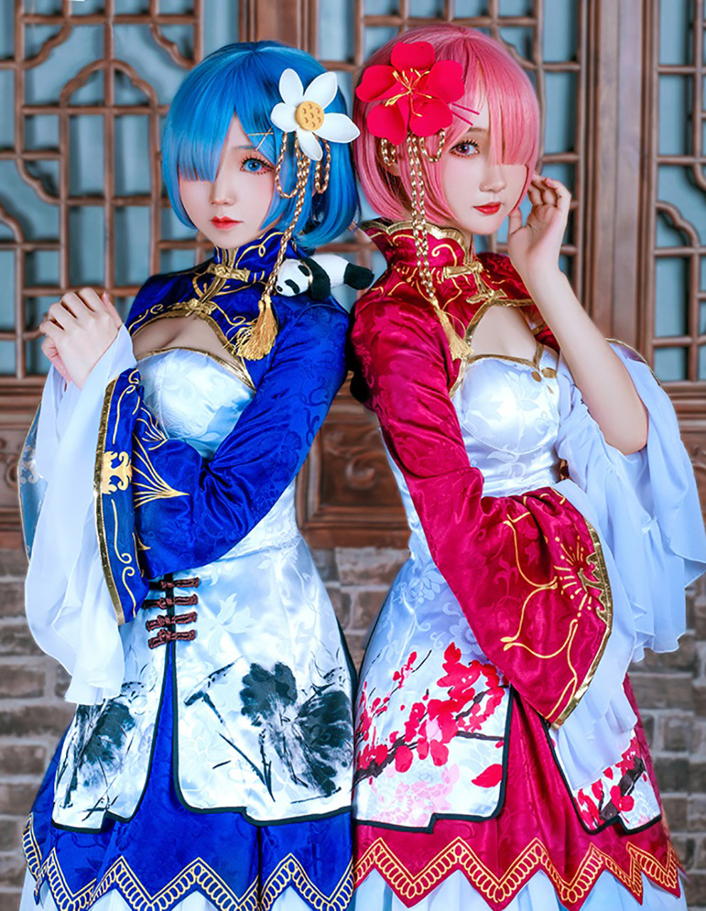 Re:ゼロから始める異世界生活 リゼロ レム ラム チャイナドレス ワンピース ハロウィン コスチューム コスプレ 仮装衣装