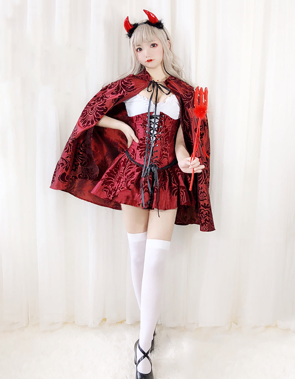 小悪魔 デビル コスチューム ハロウィン コスプレ 6点セット 即納 仮装 コスプレ