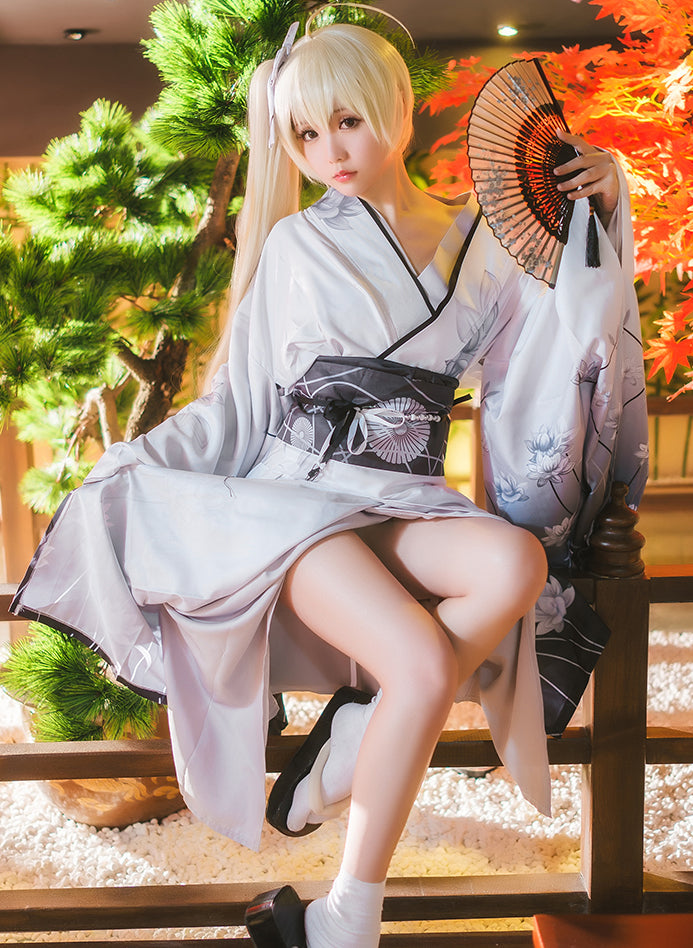 ウィッグ付 ヨスガノソラ 春日野穹 着物 白和服 コスプレ 衣装