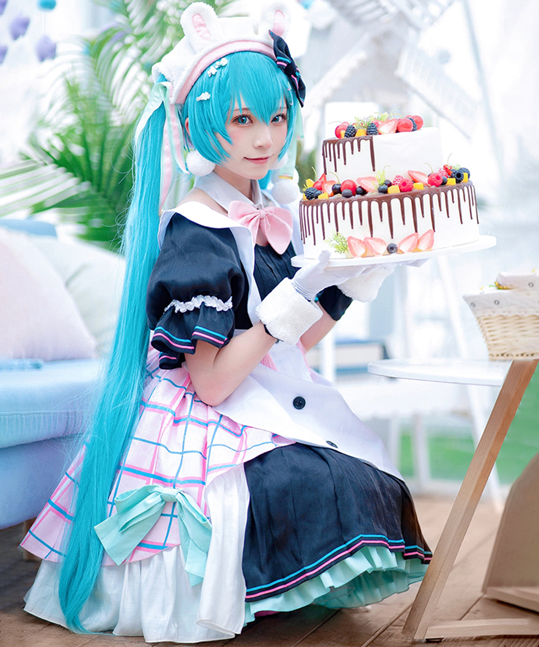 初音ミク コスプレ ワンピース メイド VOCALOID メイド服 パティシエ