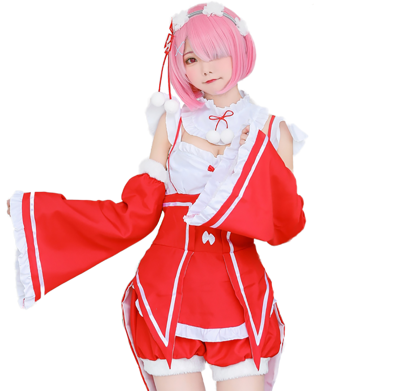 Re:ゼロから始める異世界生活 リゼロ レム ラム サンタ クリスマス ウィッグ付き メイド