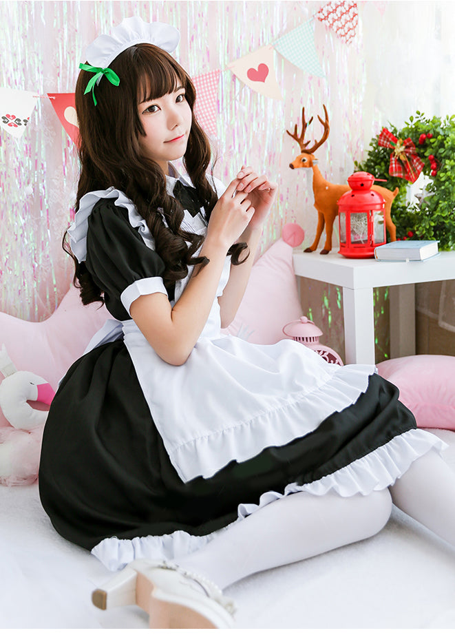 クラシックスタイル 半袖 メイド服 コスチューム ハロウィン