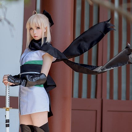 Fate/Grand Order FGO 沖田総司 桜セイバー 風 最終再臨 衣装 ウィッグ付き コスプレ コスチューム 衣装