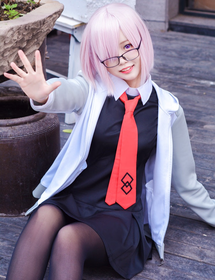 FGO Fate/Grand Order マシュ・キリエライト 風 制服 コスプレ 衣装 ウィッグ付き