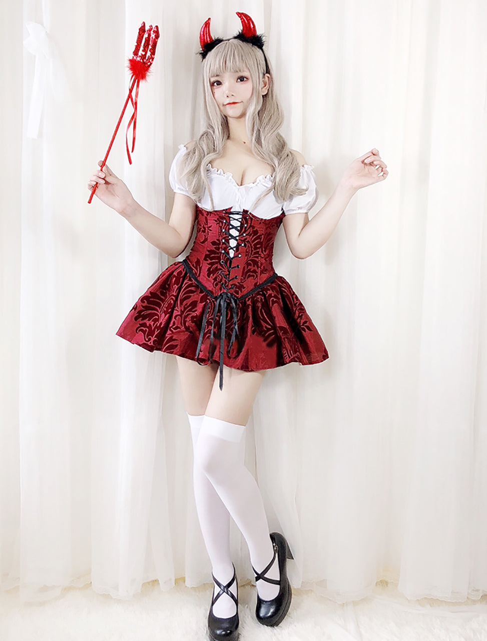 小悪魔 デビル コスチューム ハロウィン コスプレ 6点セット 即納 仮装 コスプレ