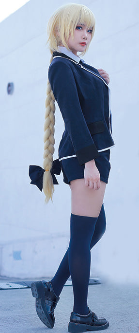Fate Apocrypha ルーラー ジャンヌダルク 風 制服 コスプレ 衣装 ウィッグ付☆