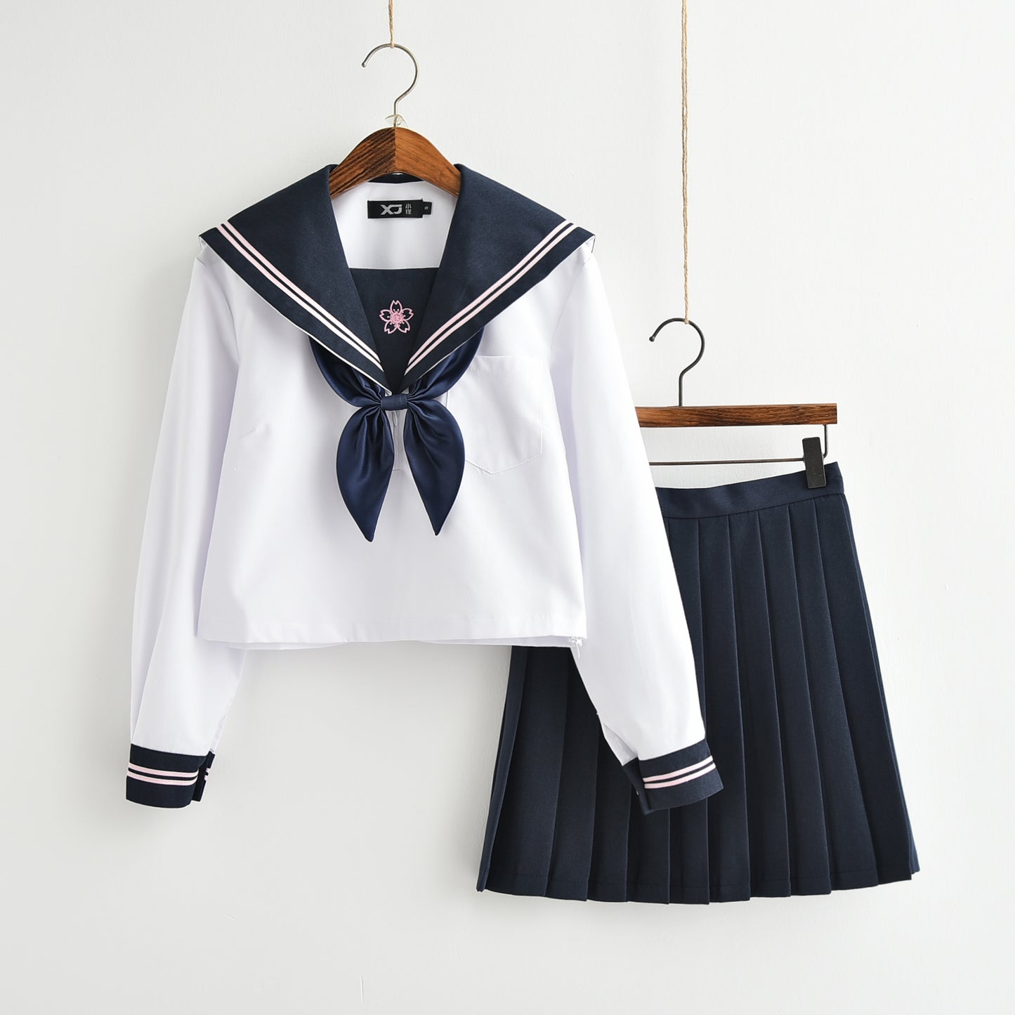 セーラー服 制服 長袖 コスチューム 衣装 (ホワイト)