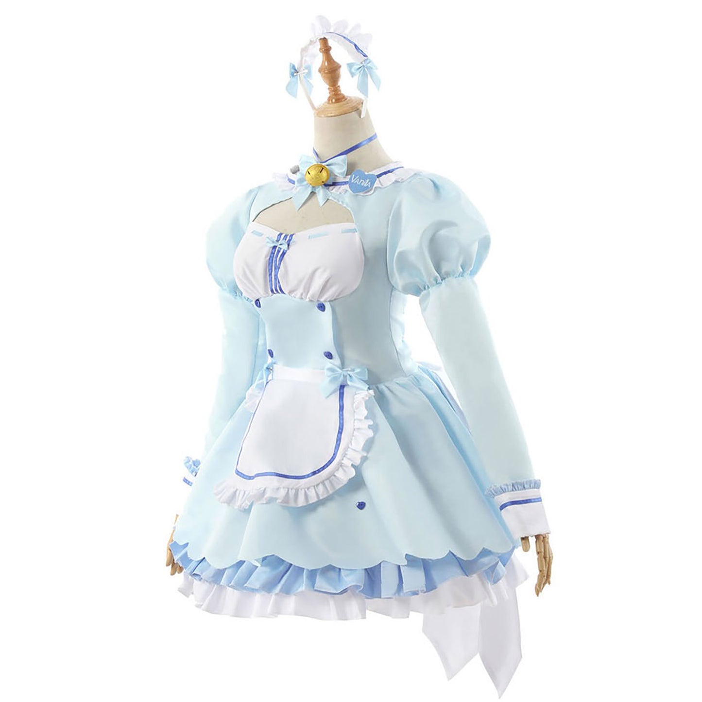 ネコぱら バニラ コスプレ フィギュア 長袖 メイド服 水色