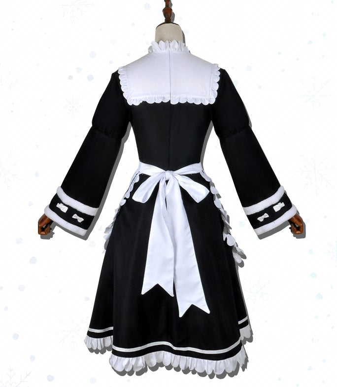 リゼロ Re:ゼロから始める異世界生活 レム・ラム メイド服 衣装 長袖 ウィッグ付き★