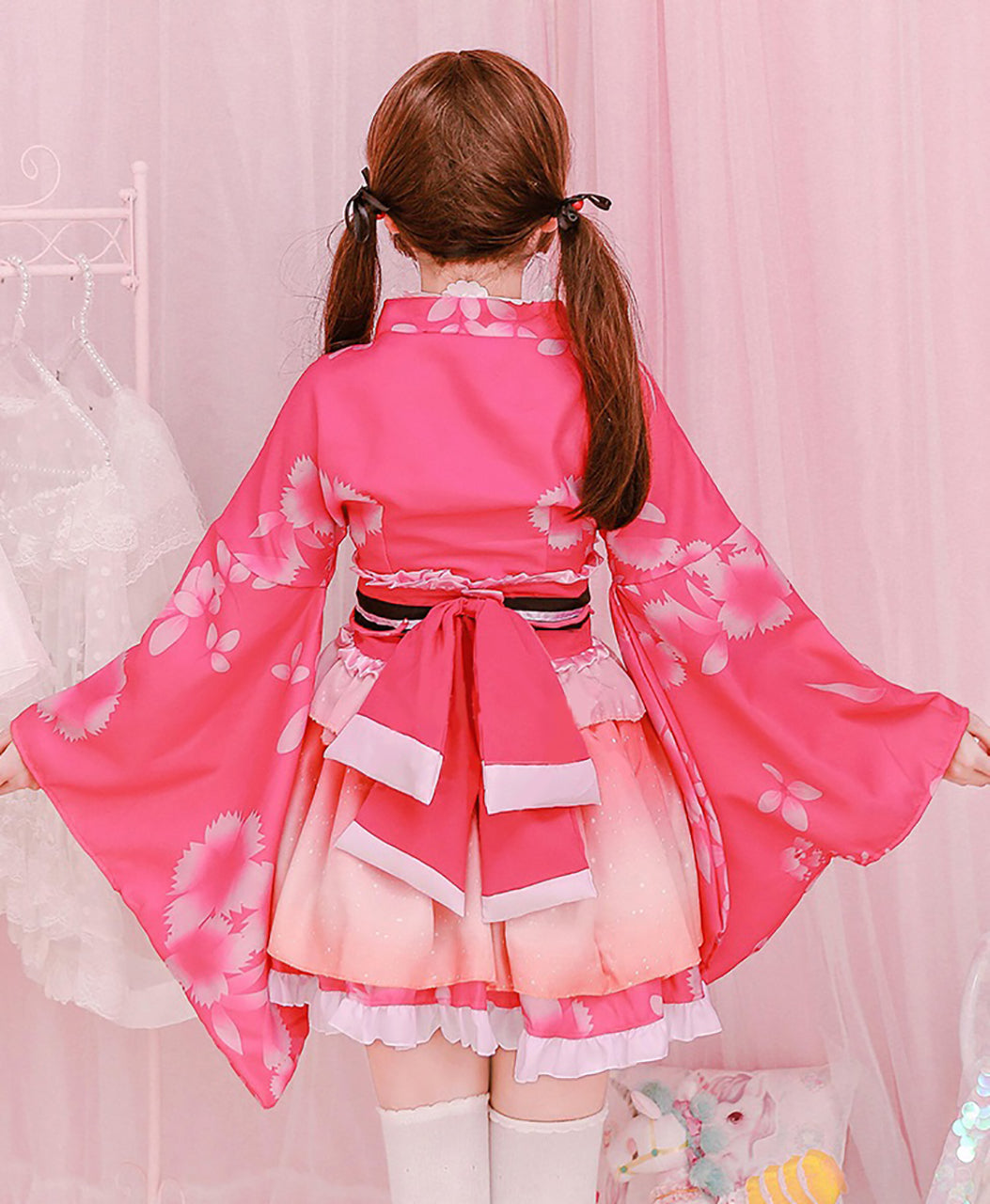 浴衣 和風 ミニスカ コスプレ 衣装 ピンク