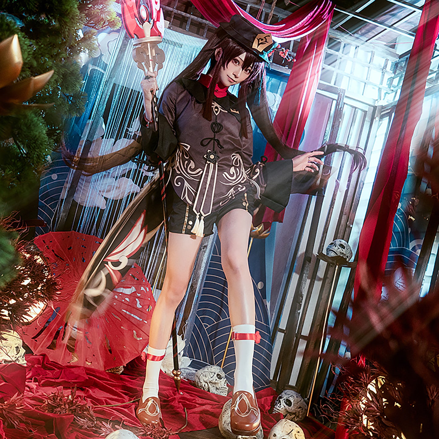 原神 げんしん 胡桃 フータオ コスプレ 衣装 璃月 Genshin 9点セット ハロウィン