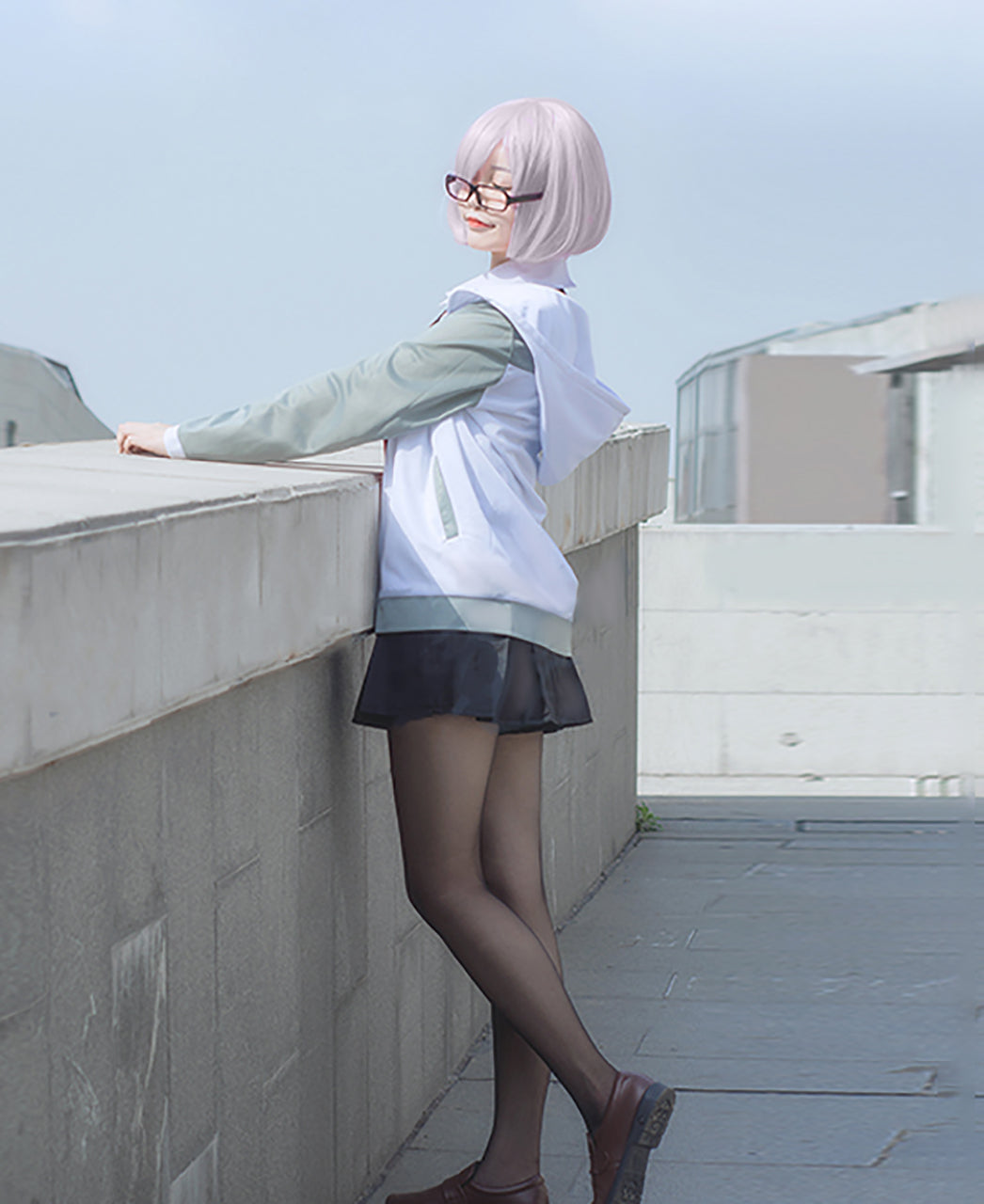 FGO Fate/Grand Order マシュ・キリエライト 風 制服 コスプレ 衣装 ウィッグ付き