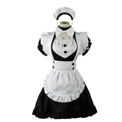 カチューシャ付き 英国風 ひざ丈 メイド服