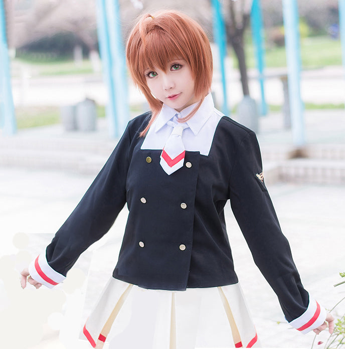 ウィッグ付 カードキャプターさくら 木之本 桜 友枝中学校 風 制服 コスプレ 衣装 コスチューム CCさくら