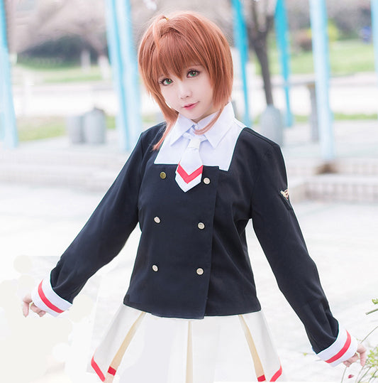 ウィッグ付 カードキャプターさくら 木之本 桜 友枝中学校 風 制服 コスプレ 衣装 コスチューム CCさくら