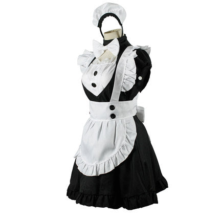 カチューシャ付き 英国風 ひざ丈 メイド服