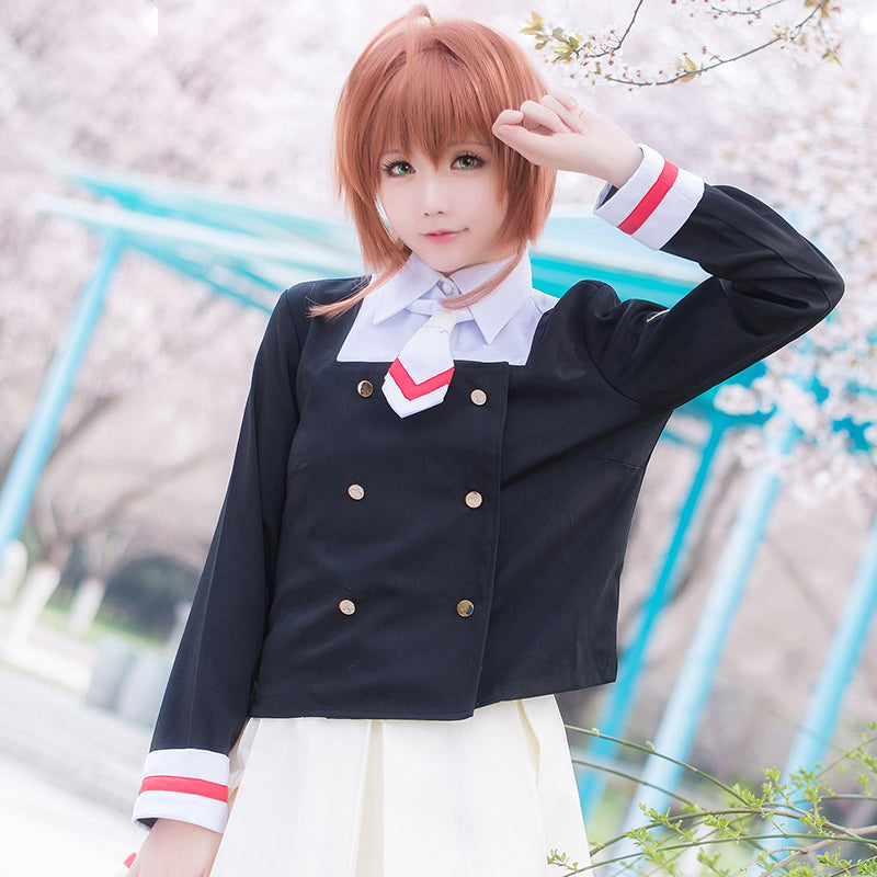 ウィッグ付 カードキャプターさくら 木之本 桜 友枝中学校 風 制服 コスプレ 衣装 コスチューム CCさくら