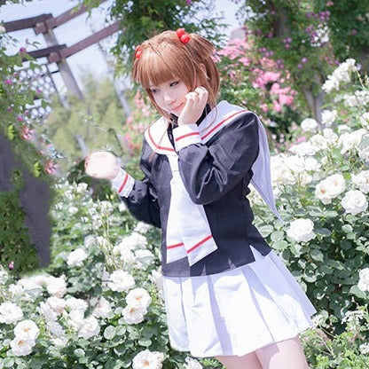 カードキャプターさくら 木之本桜 友枝小学校 制服 風 コスプレ 衣装 CCさくら ウィッグ付