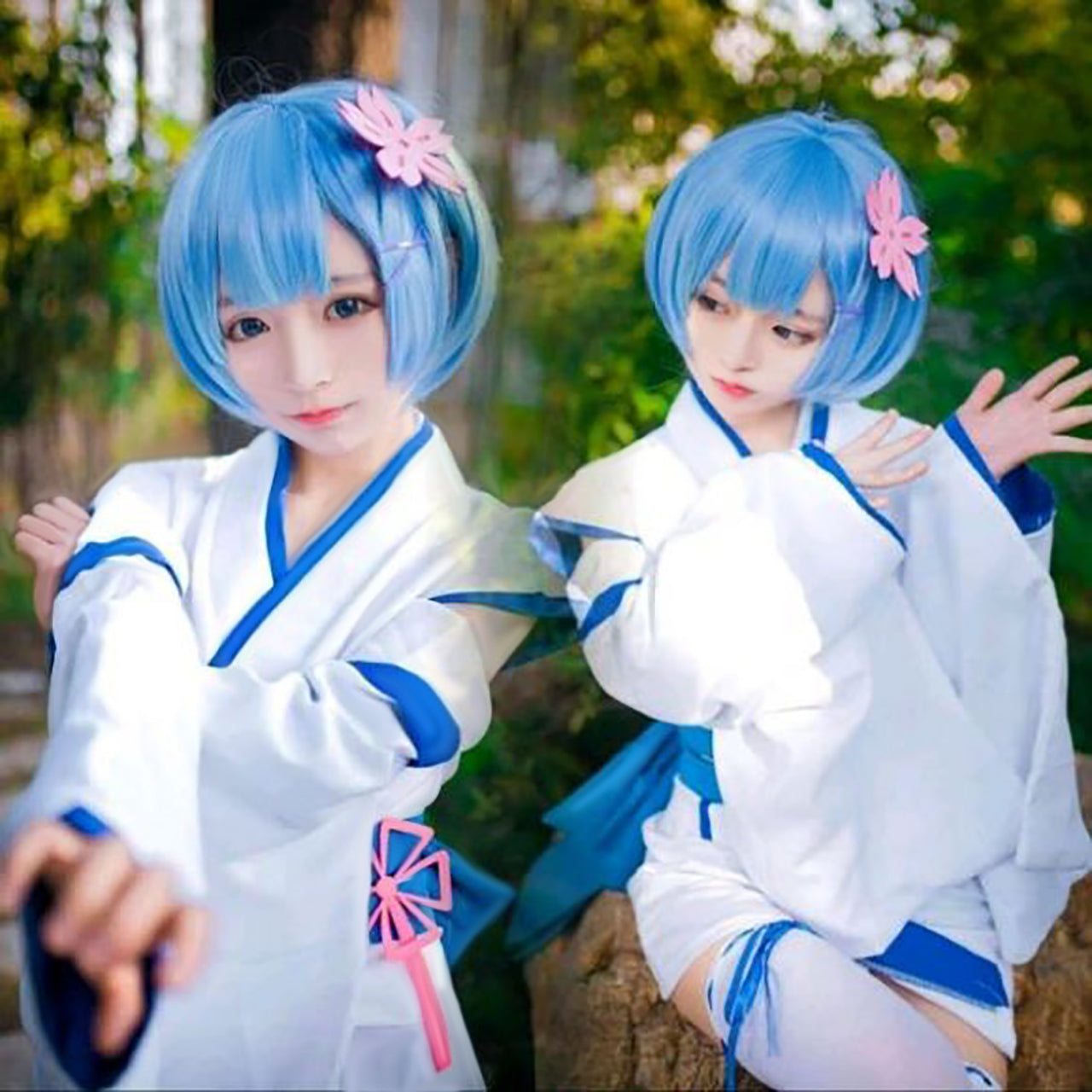 Re:ゼロから始める異世界生活 レム ラム 風 幼少期 子供時代 和服 着物 コスプレ 衣装 リゼロ