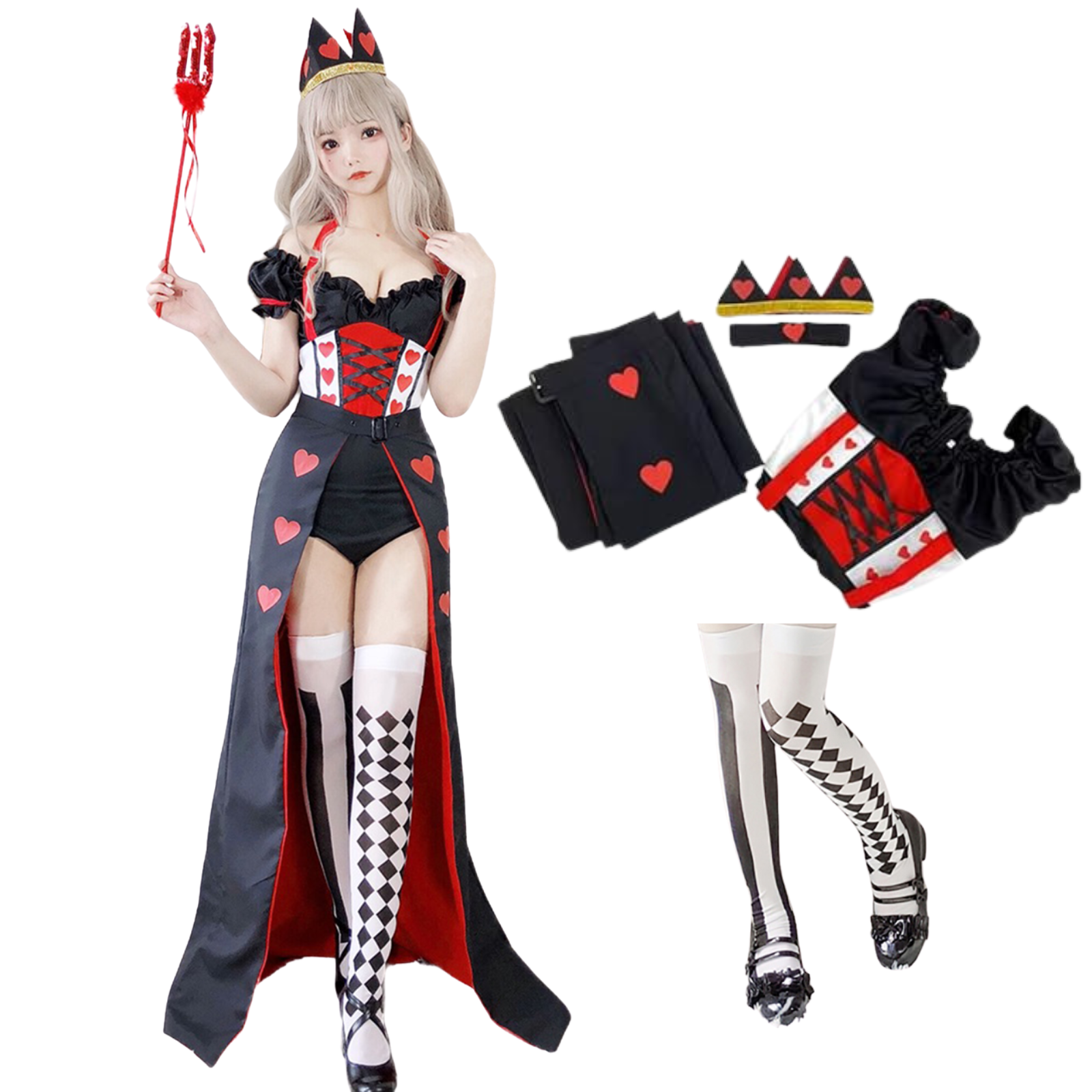 不思議の国のアリス ハートの女王 コスプレ衣装 レディース ハロウィン 仮装
