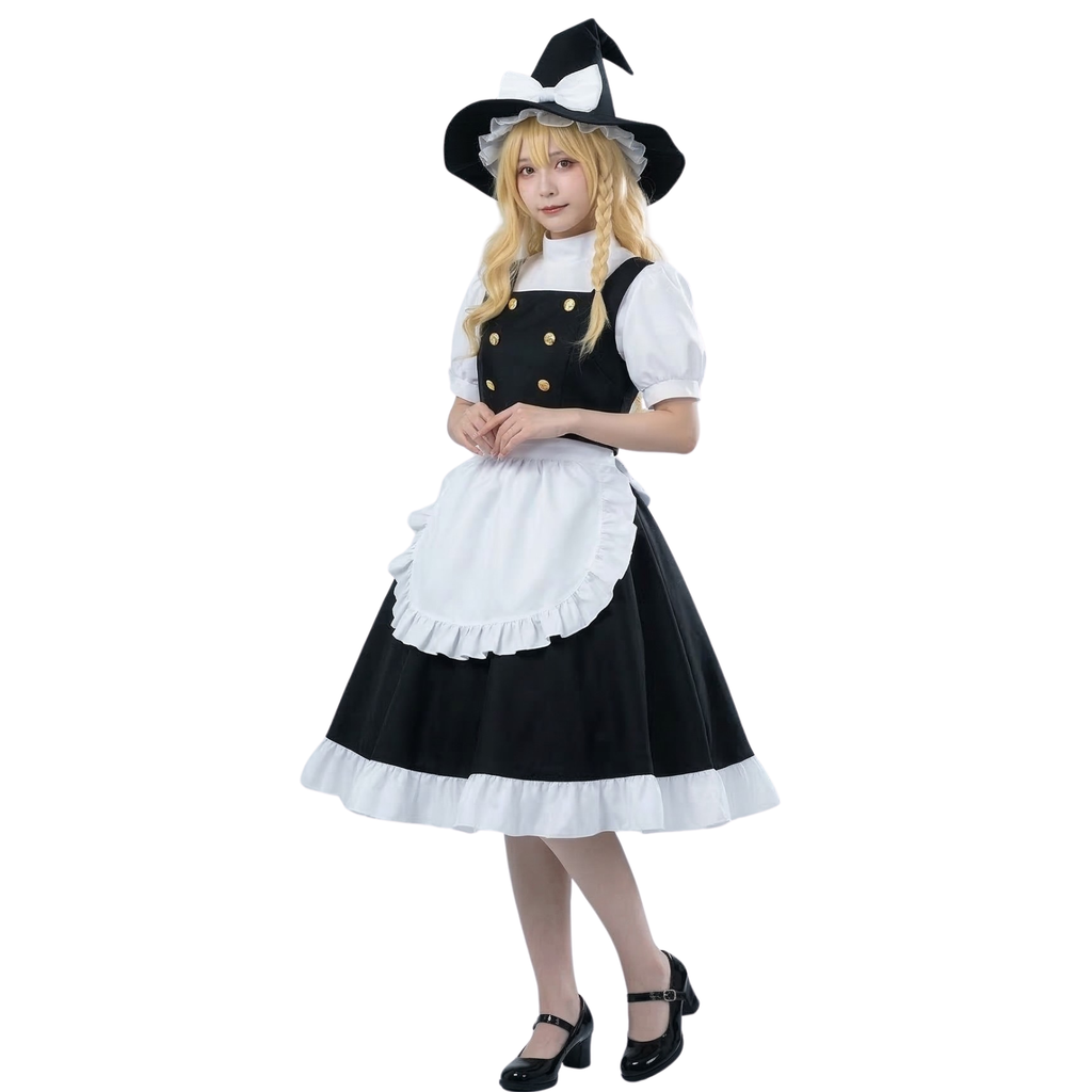 霧雨魔理沙 コスプレ衣装 フルセット ウィッグ付き 東方Project
