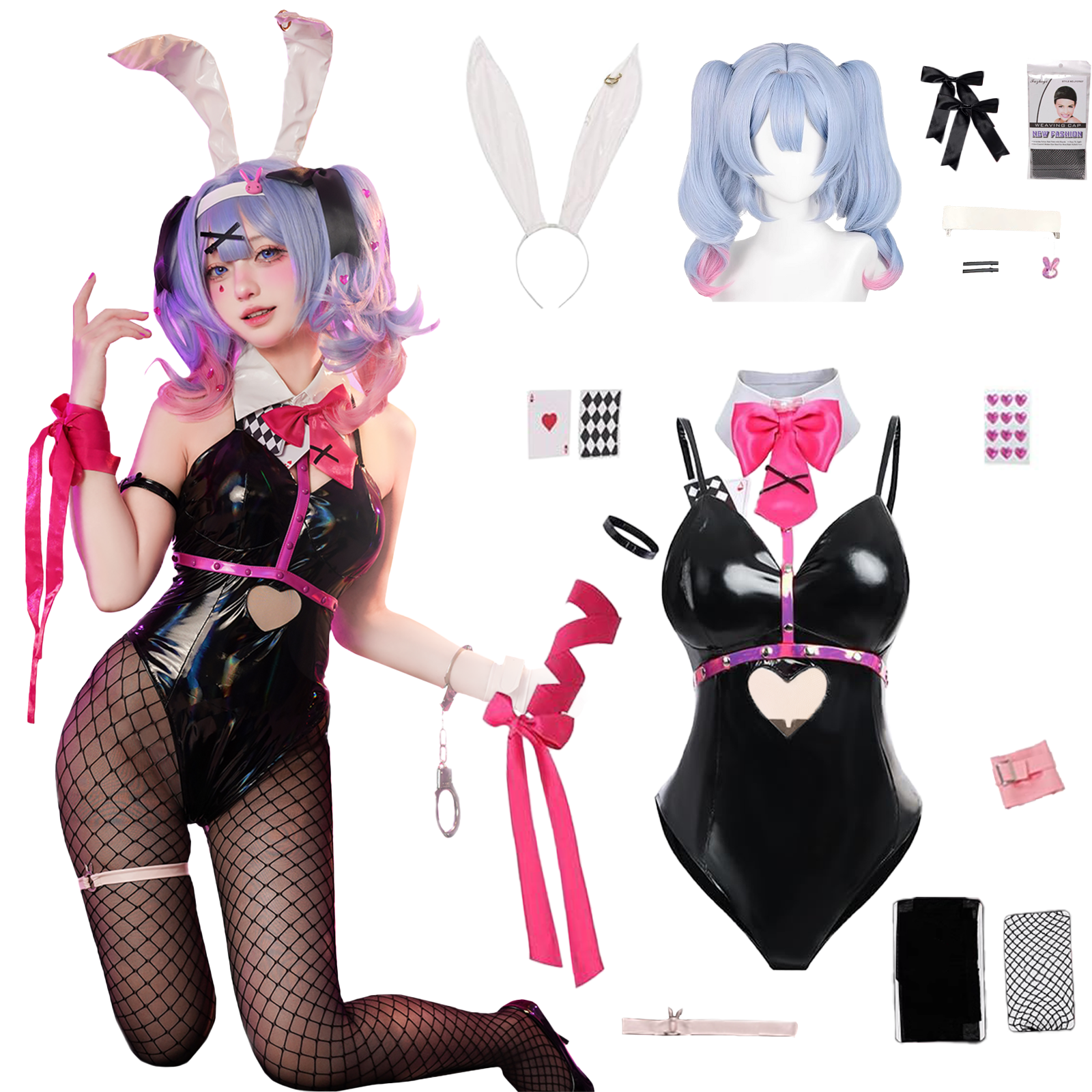はつねみく　ウィッグ付き　レザーバニーカジノ　衣装　イベント　ハロウィン