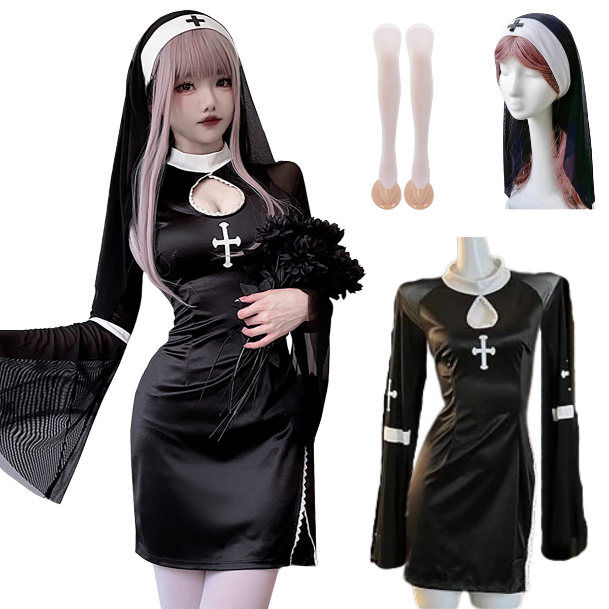 ミニスカ シスター コスプレ衣装 レディース ワンピース ハロウィン
