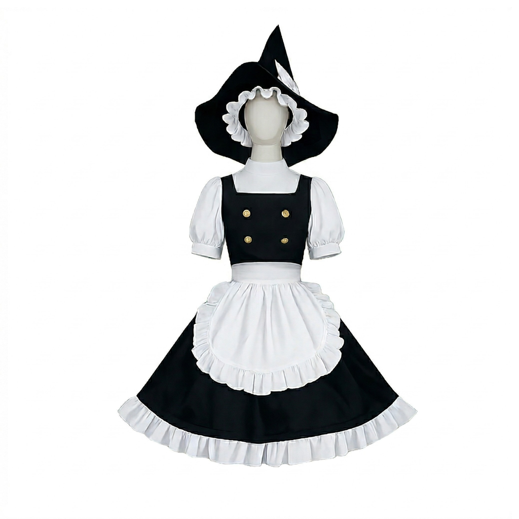霧雨魔理沙 コスプレ衣装 フルセット｜東方Project ウィッグ付きM/Lサイズ フルセット