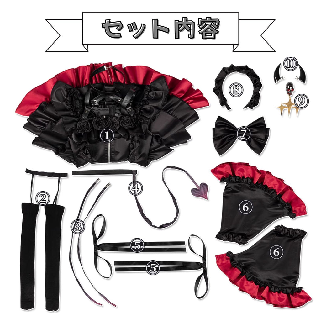 重音テト 小悪魔コスプレ レディース ワンピース フルセット 撮影会