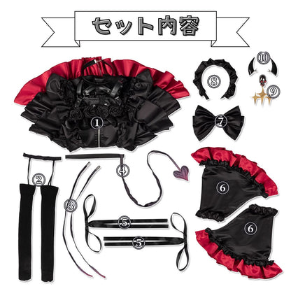 重音テト コスプレ ハロウィン ワンピース レディース デビル 小悪魔